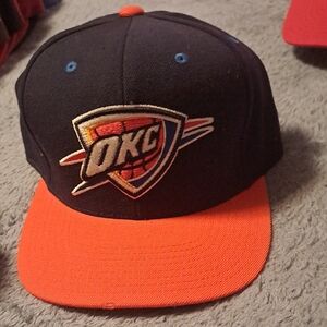 Mitchell & Ness Black and Blue Fitted Cap